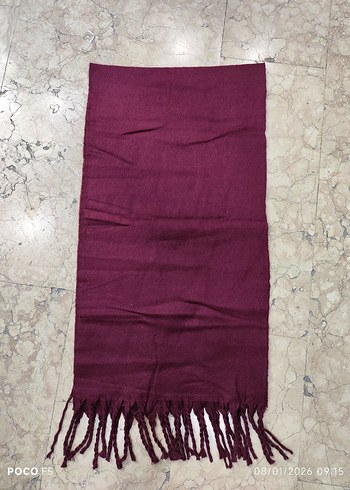 Bordo Atkı Püsküllü, - Görsel 2