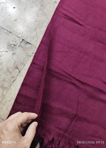 Bordo Atkı Püsküllü, - Görsel 3