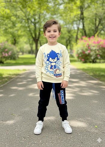Sonic Baskılı Erkek Çocuk Eşofman Takımı 3-10 yaş - Görsel 3