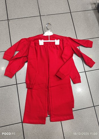 Kız Çocuk Kırmızı Uzun Kollu Baskılı Sweatshirt ikili takım 2-5 - Görsel 3