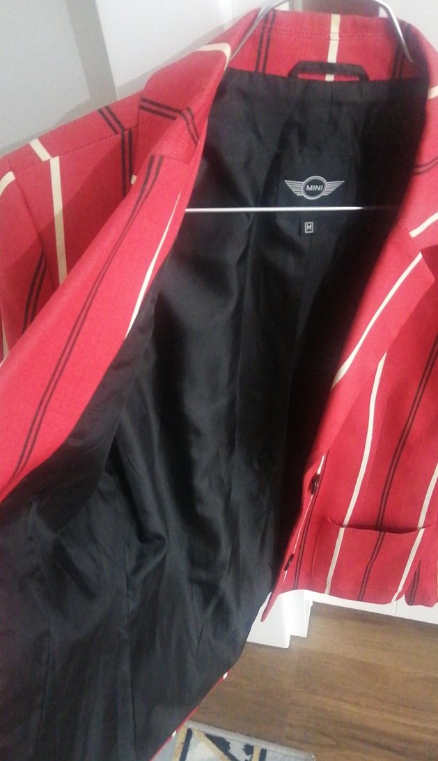 Düğmeli Kırmızı Çizgili Ceket - Görsel 2