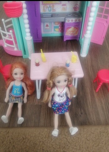 Pastel Pembe Oyuncak Bebek Evi Seti - Görsel 4