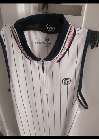 Çizgili Beyaz Kadın Spor Yelek - Görsel 2