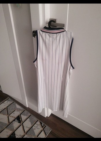 Çizgili Beyaz Kadın Spor Yelek - Görsel 3