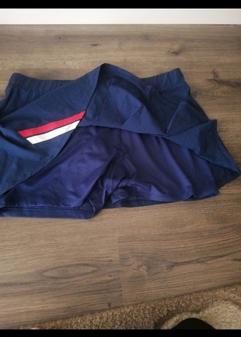 Lacivert Pilili Mini Spor şort Etek - Görsel 2