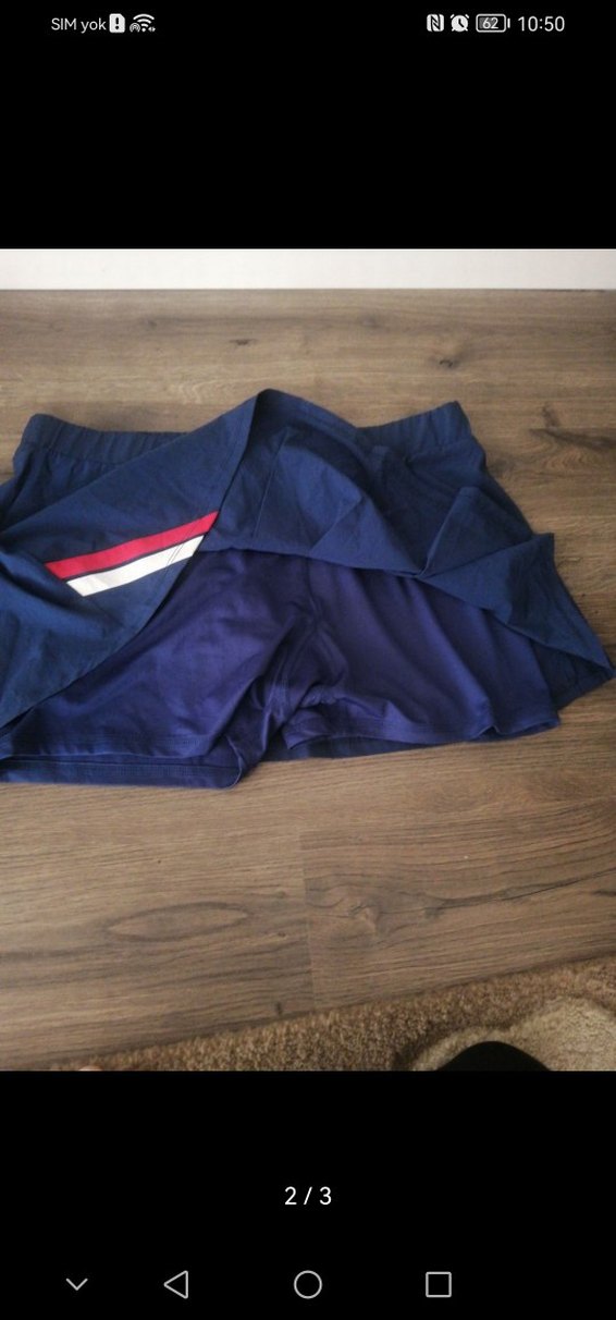 Lacivert Pilili Mini Spor şort  Etek - Görsel 2