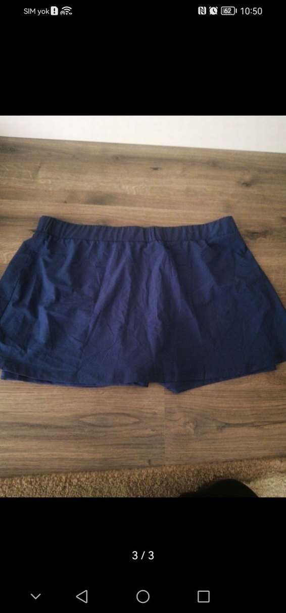 Lacivert Pilili Mini Spor şort  Etek - Görsel 3