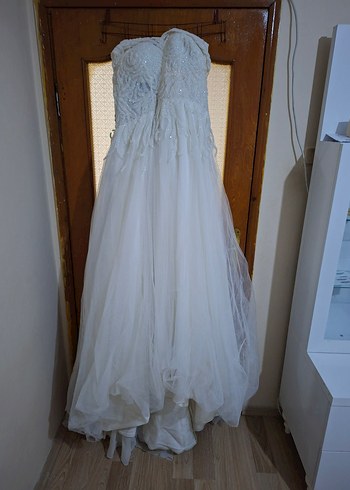 Straplez Bohem Uzun A-Line Gelinlik - Görsel 2