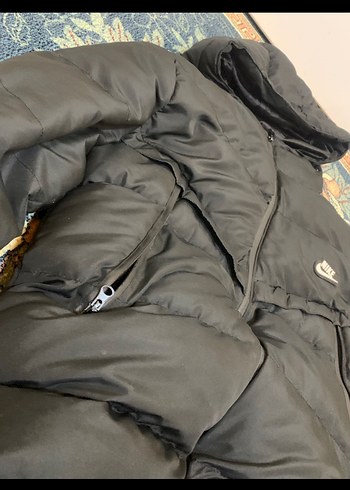 Siyah Nike Kapüşonlu Fermuarlı Erkek Mont - Görsel 2