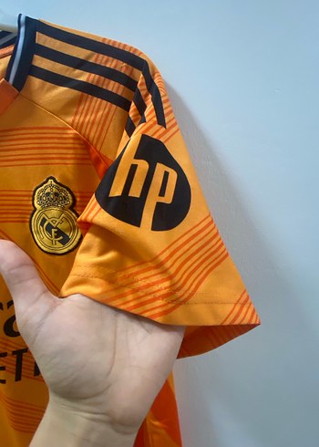 Turuncu Erkek Spor Tişörtü Kısa Kollu real Madrid - Görsel 3