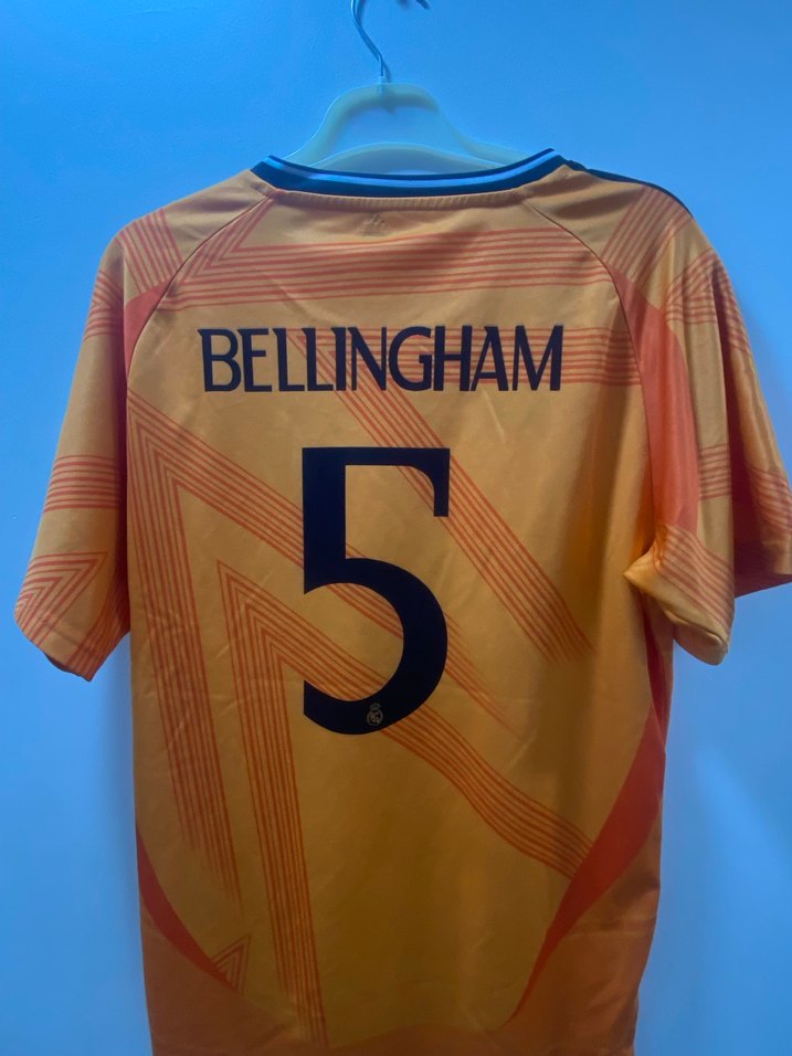 Turuncu Erkek Spor Tişörtü Kısa Kollu real Madrid - Görsel 4