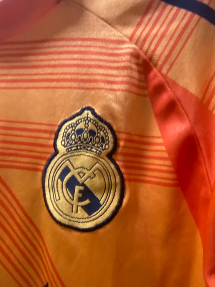 Turuncu Erkek Spor Tişörtü Kısa Kollu real Madrid - Görsel 2