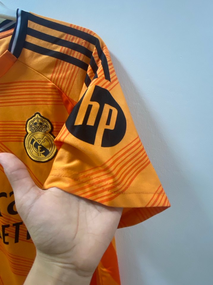 Turuncu Erkek Spor Tişörtü Kısa Kollu real Madrid - Görsel 3