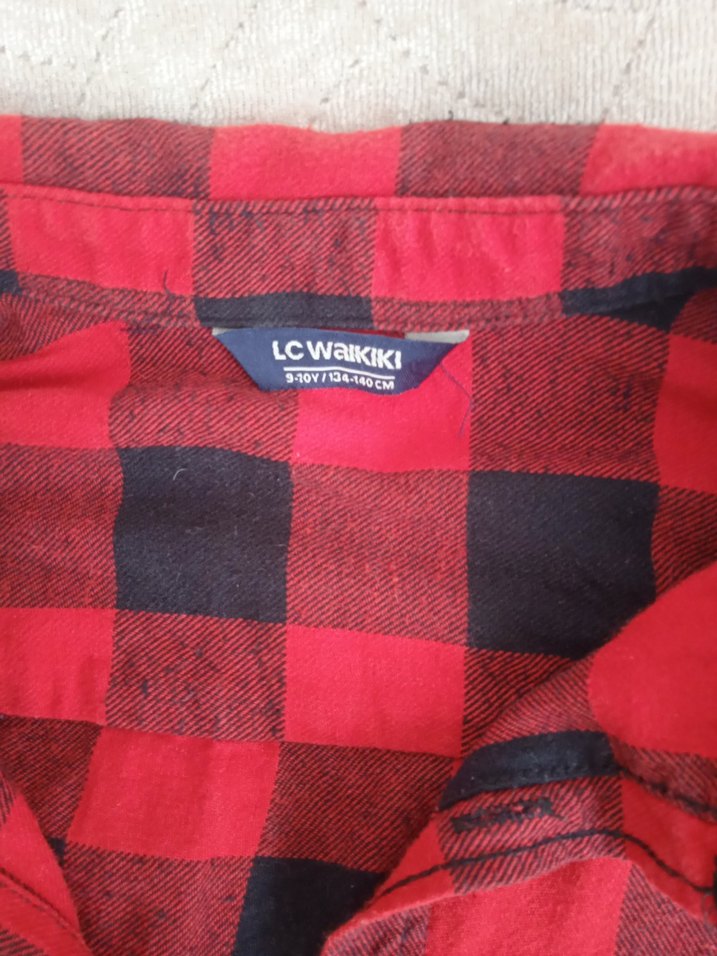 Kırmızı Ekose Uzun Kollu Erkek Çocuk Gömlek - Görsel 3