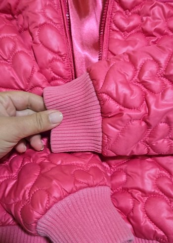 8 Yaş Beden Kız Çocuk Pembe Fermuarlı Mont