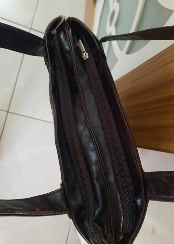 Kahverengi Deri Tokalı Vintage Kadın Çantası - Görsel 4