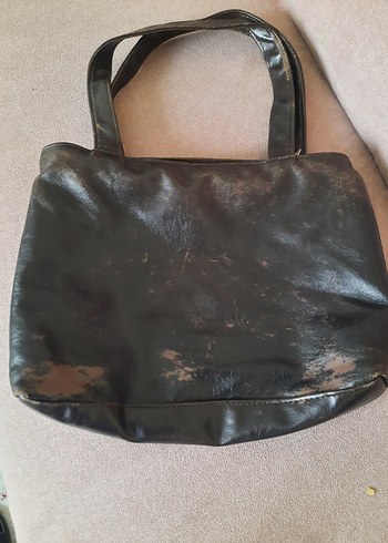 Kahverengi Deri Tokalı Vintage Kadın Çantası - Görsel 5