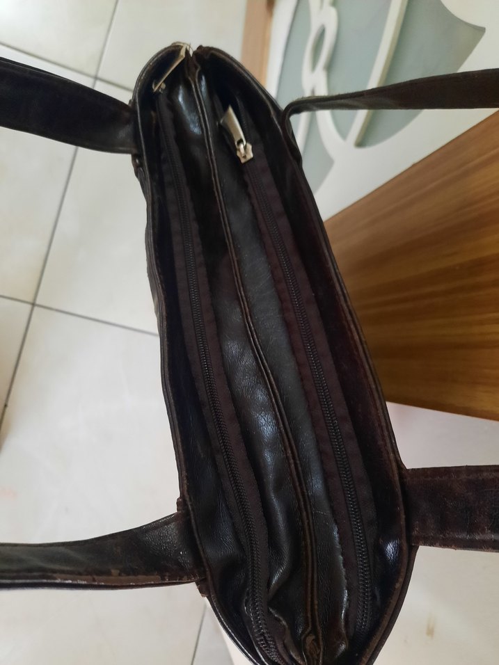 Kahverengi Deri Tokalı Vintage Kadın Çantası - Görsel 4