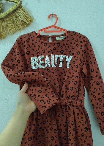 LC Waikiki Bordo Bohem Desenli Uzun Kollu Kız Elbisesi