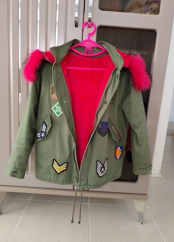 Pembe tüylü parka - Görsel 5