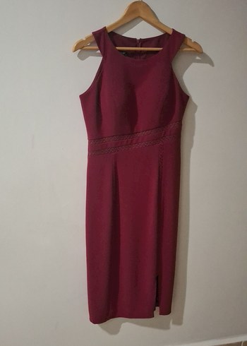 Bordo Kolsuz Uzun Abiye Elbise - Görsel 2