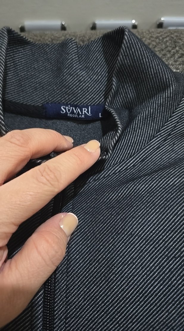 Süvari Marka Erkek Gri Fermuarlı Dik Yaka Ceket - Görsel 3