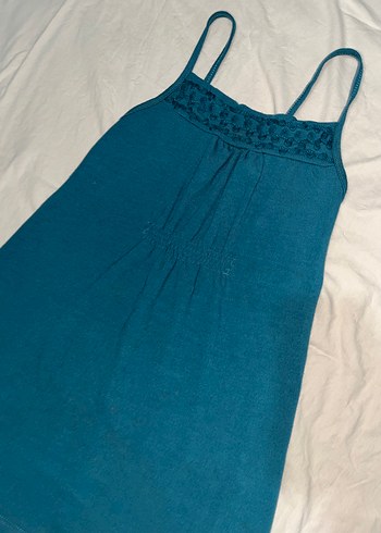 Koyu turkuaz askili ust - Görsel 3