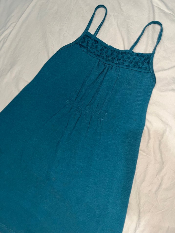 Koyu turkuaz askili ust - Görsel 3