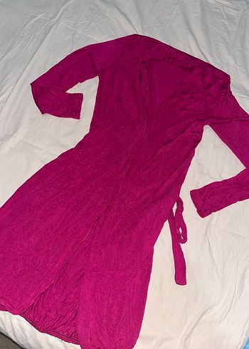 Pembe Uzun Kollu kadin uzun kuşaklı hirka - Görsel 3