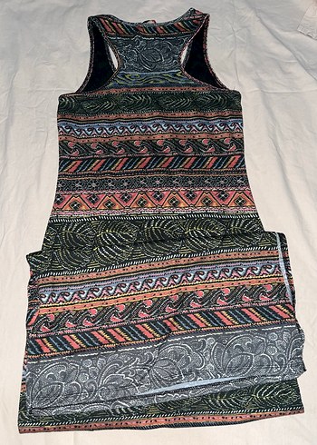 Desenli Bohem Uzun Elbise - Görsel 3