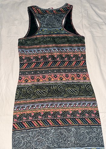 Desenli Bohem Uzun Elbise - Görsel 2