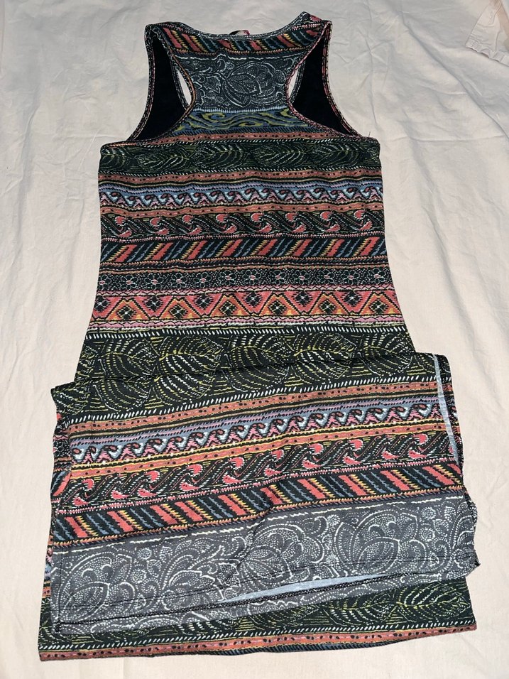 Desenli Bohem Uzun Elbise - Görsel 3