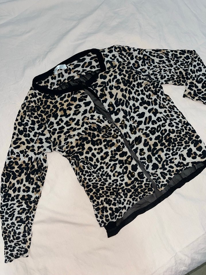 Leopar Desenli Uzun Kollu Kadın bluz - Görsel 2