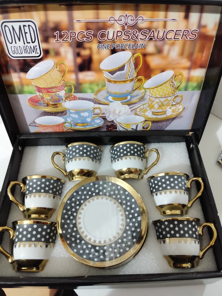 12 Parça Renkli İnce Porselen Fincan Seti - Görsel 2