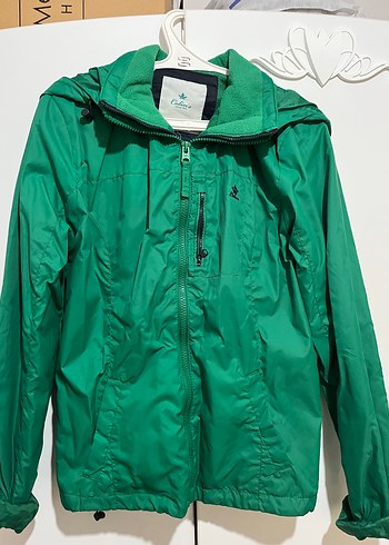 Yeşil Fermuarlı Yağmurluk - Görsel 3