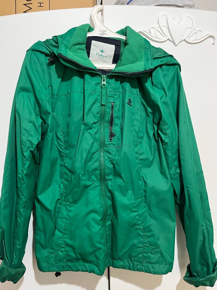 Yeşil Fermuarlı Yağmurluk - Görsel 3