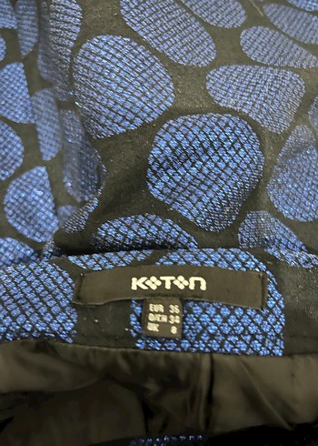 Mavi Puantiyeli Pileli Midi Etek - Görsel 3