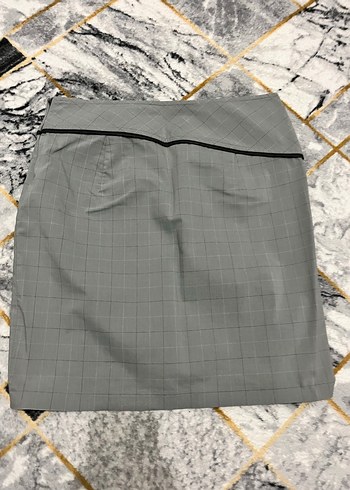 Gri Kareli Midi Kadın Etek - Görsel 2