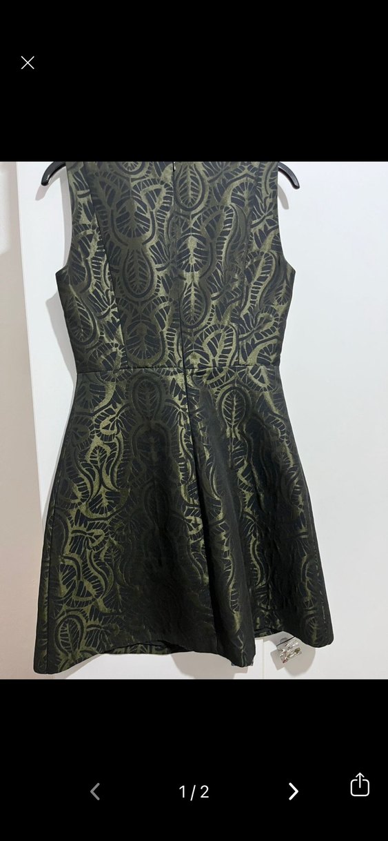 Siyah Desenli Uzun Abiye Elbise - Görsel 2