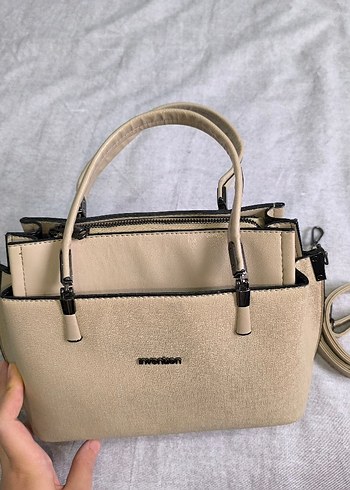 Bej Deri Minimalist Kadın Çanta - Görsel 3