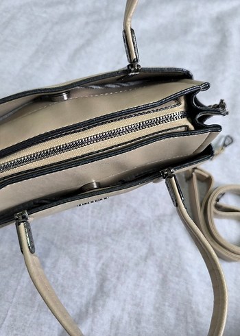 Bej Deri Minimalist Kadın Çanta - Görsel 5