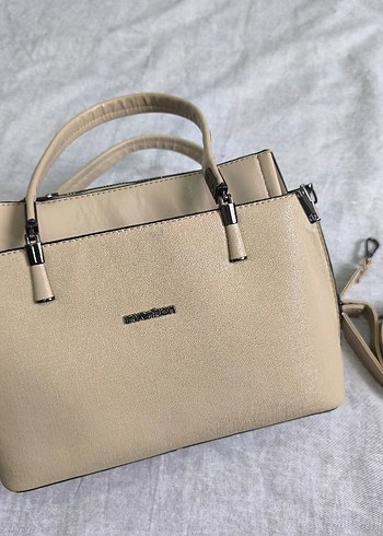 Bej Deri Minimalist Kadın Çanta - Görsel 4