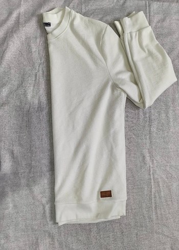 erkek Beyaz Keten Salaş Kazak - Görsel 2