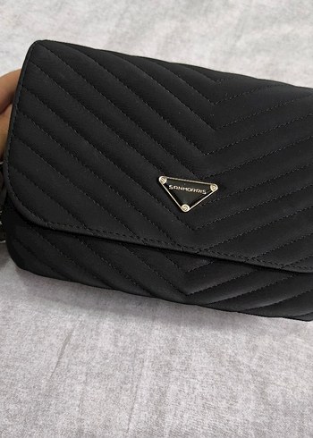 Siyah Deri Fermuarlı Kadın Çanta - Görsel 2