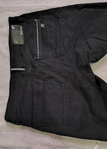 Düğmeli Siyah Erkek Denim Pantolon - Görsel 3