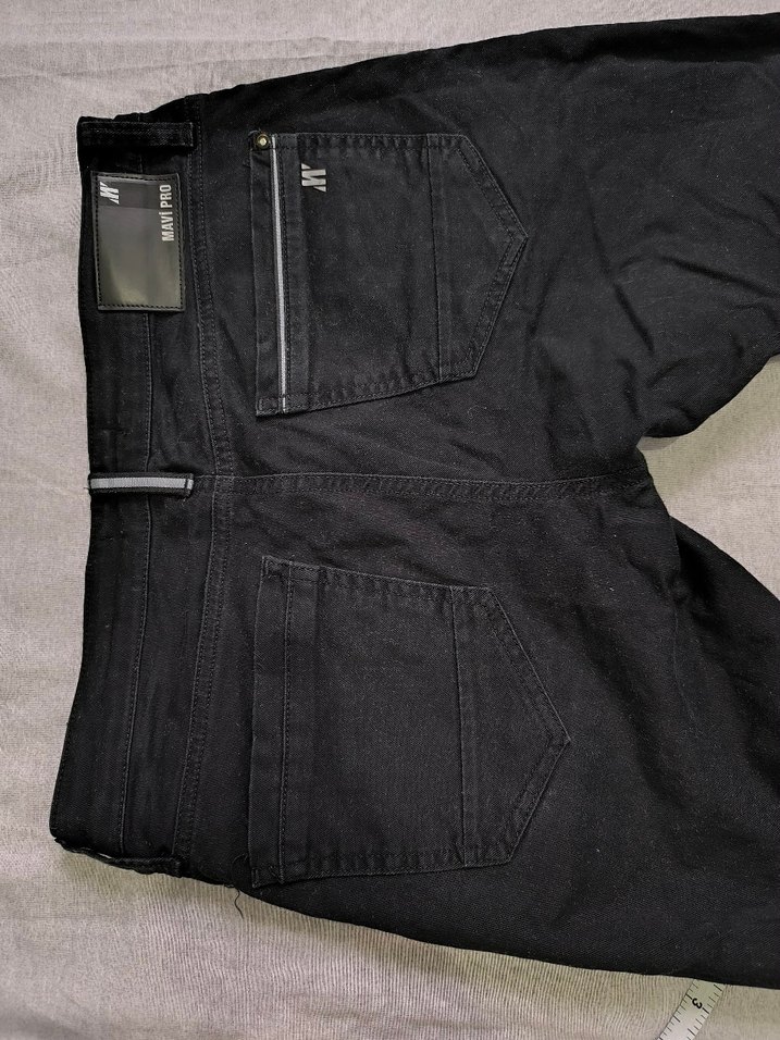 Düğmeli Siyah Erkek Denim Pantolon - Görsel 3