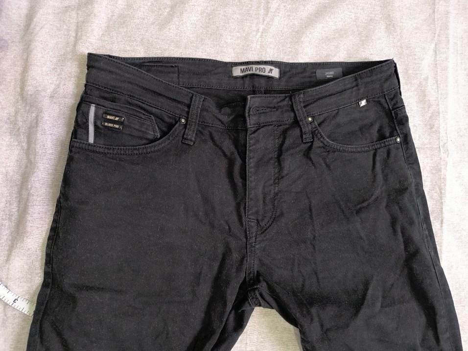 Düğmeli Siyah Erkek Denim Pantolon - Görsel 2