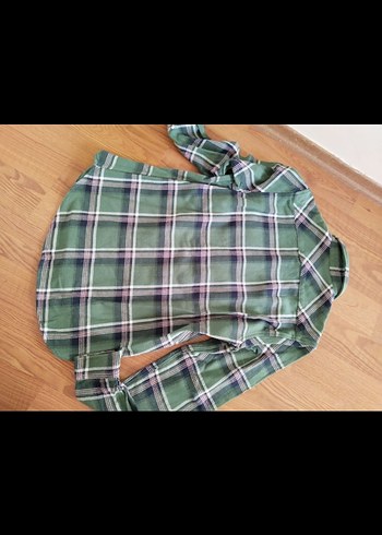 Düğmeli Yeşil erkek oduncu Gömlek - Görsel 3