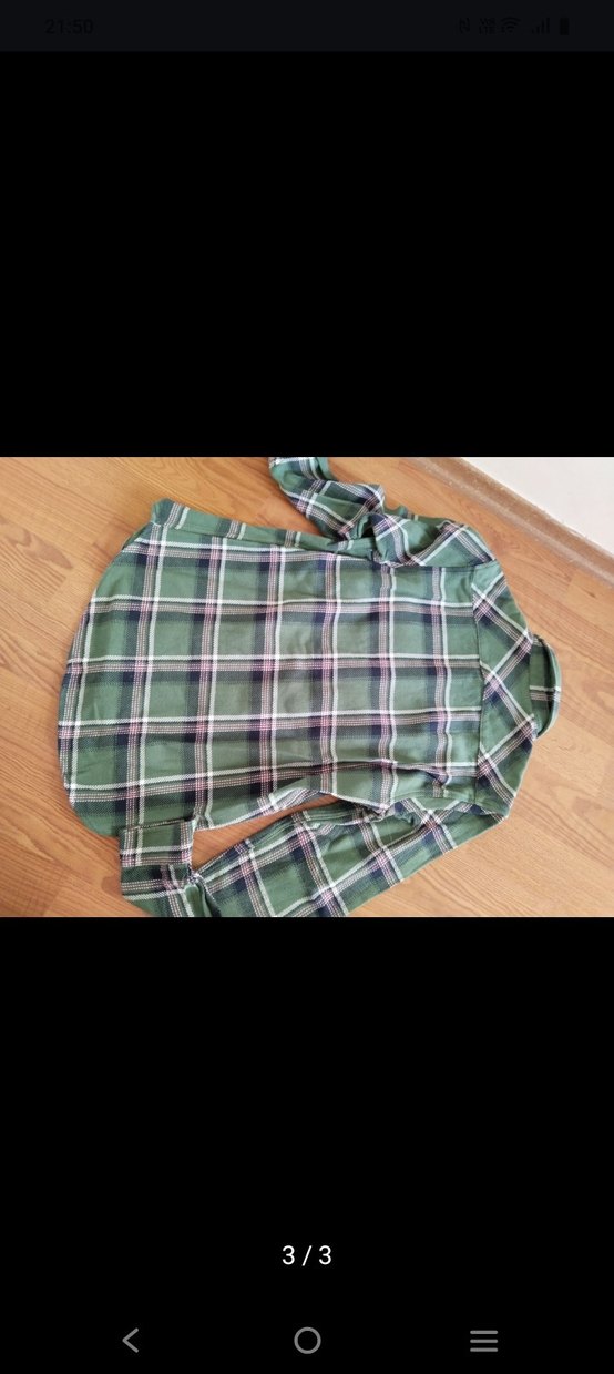 Düğmeli Yeşil erkek oduncu Gömlek - Görsel 3