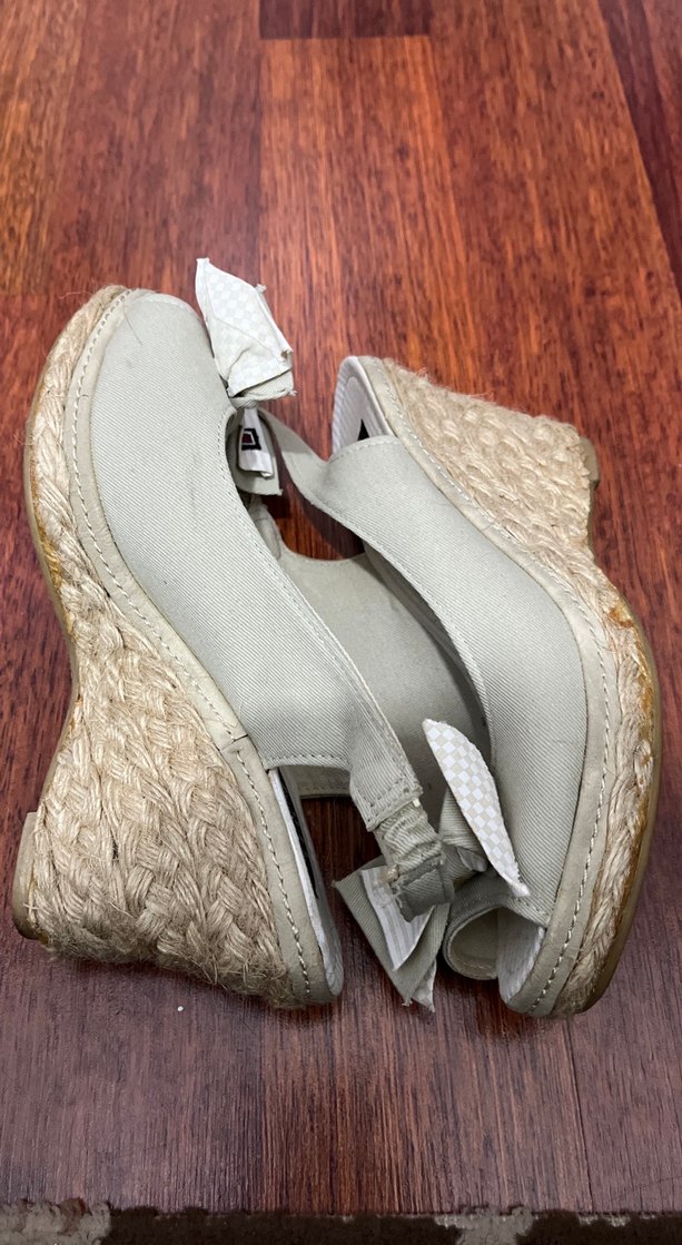 Kadın Bej Hasır Dolgu Topuklu Espadril - Görsel 4